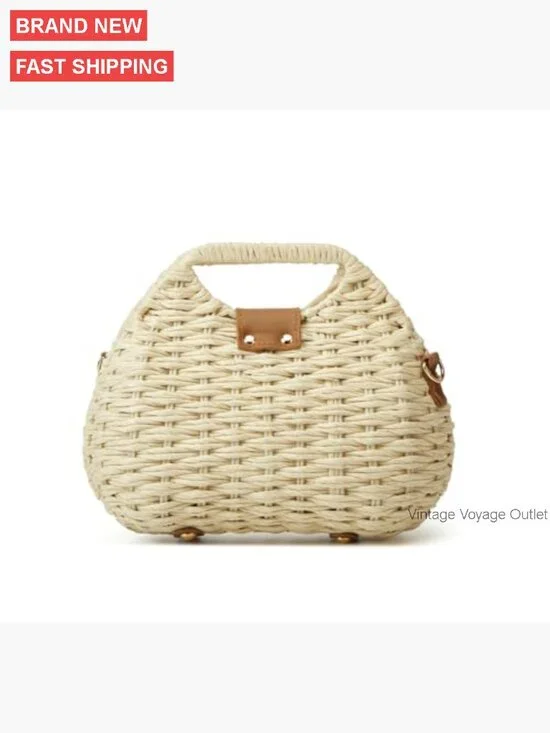 Straw Tote Bag Hobo Crossbody Shoulder Purse Summer Beach Handbag - Picture 4 of 7